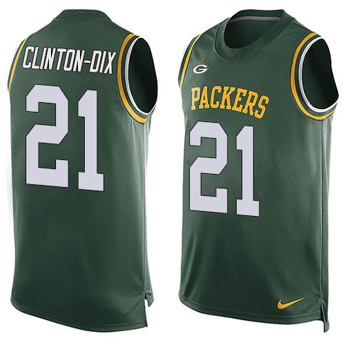  Packers #21 Ha Ha Clinton Dix Green Team Color Men's Stitched NFL Limited Tank Top Jersey